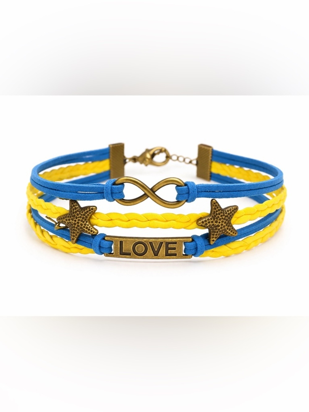 Love Infinity Star Braided Bracelet with Adjustable clasp.